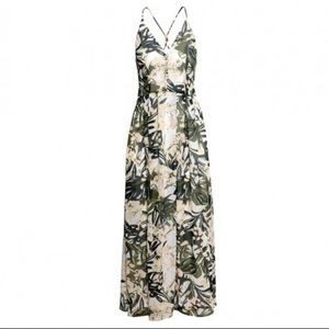 H&M Botanical Leaf Maxi Dress